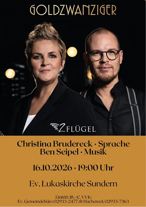 Plakat: 2 Flügel - Goldzwanziger am 16.10.26