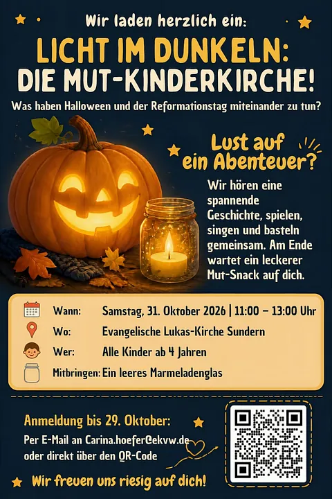 Kinderkirche Flyer für den 31.10.26