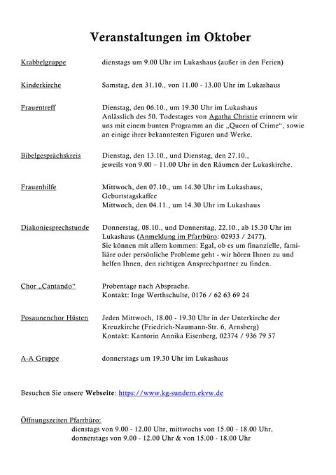Veranstaltungen im Juni